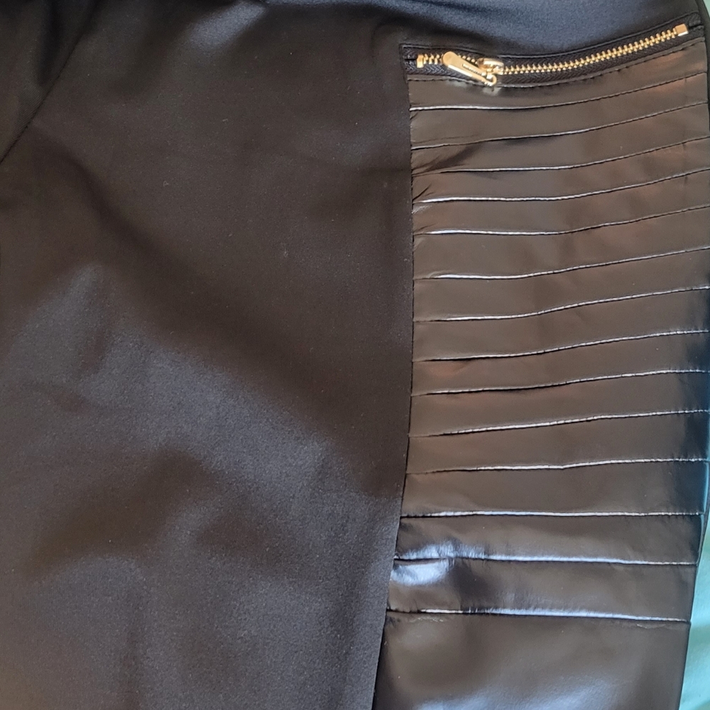Leather/cotton leggings